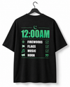 12:00 AM 14 August Black Downshoulder T-Shirt (AZADI)